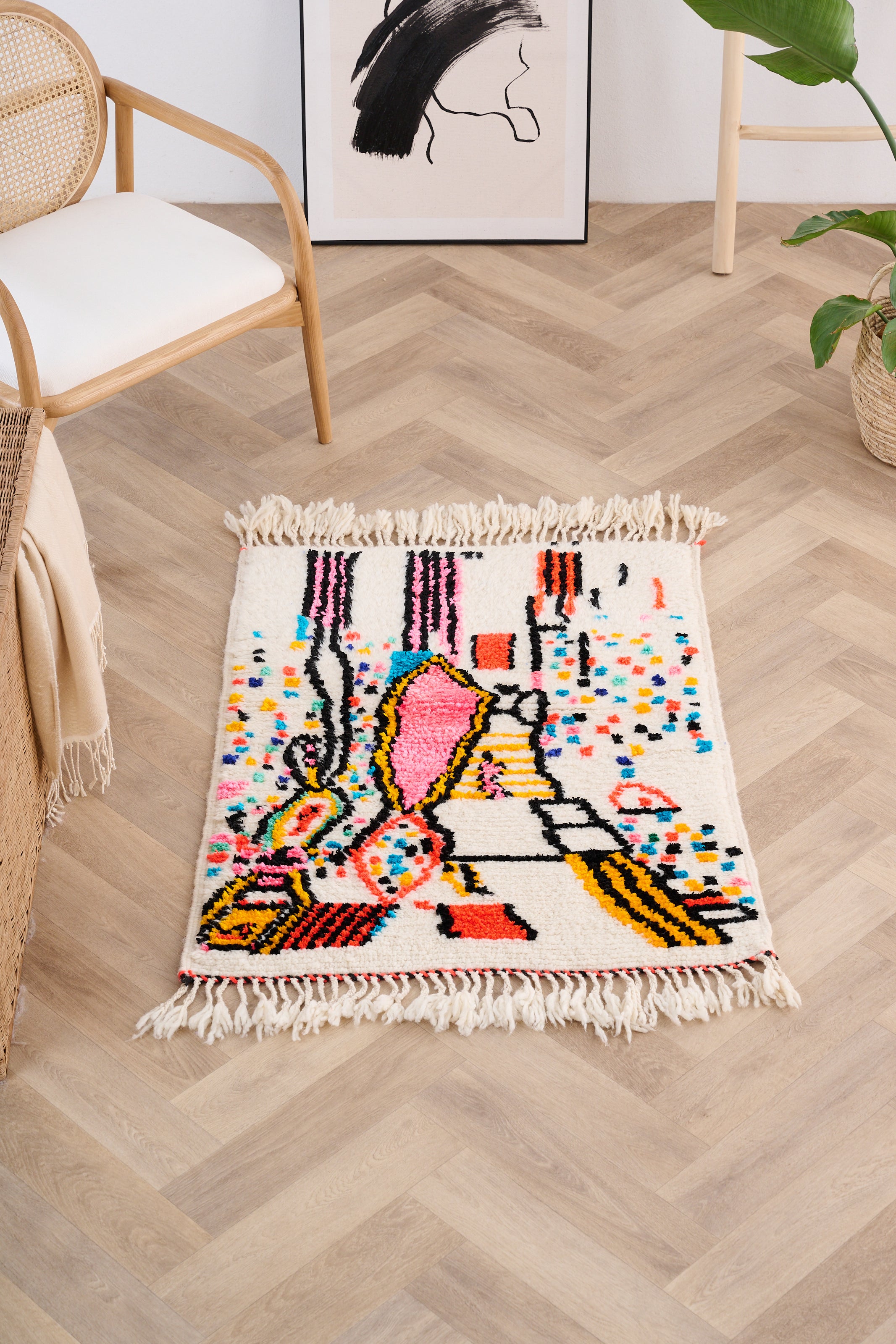 Colorful Berber rug 82 x 121 cm - n°1530