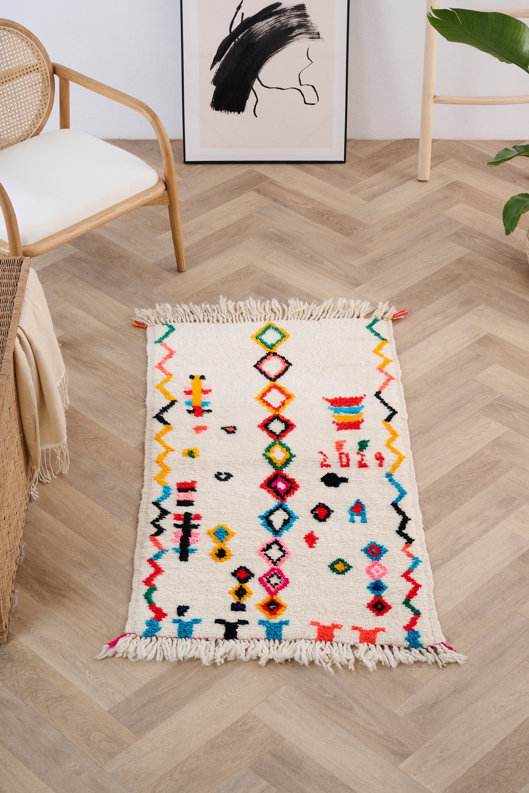 Colorful Berber rug 74 x 148 cm - n°1535