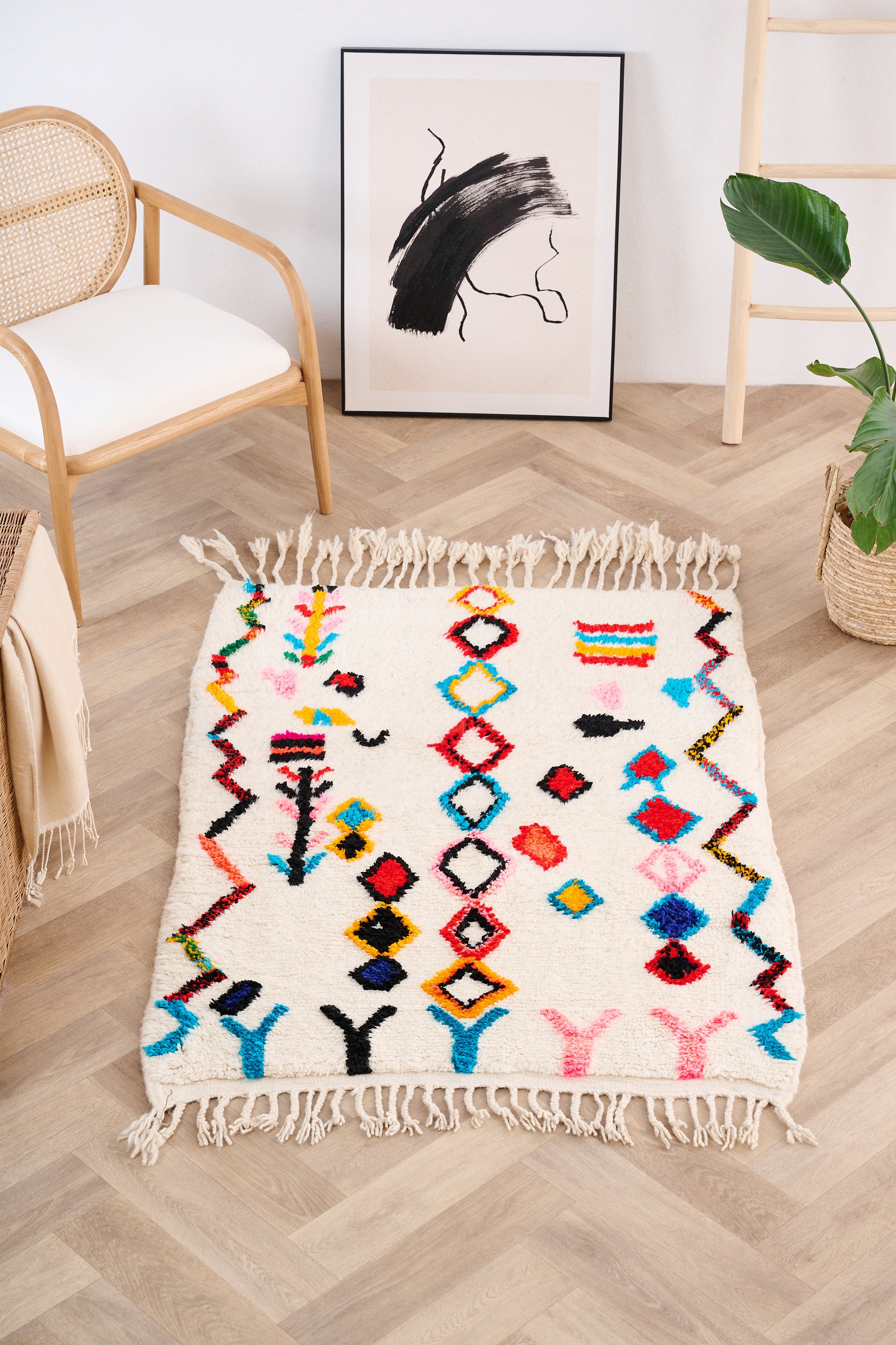 Colorful Berber rug 102 x 161 cm - n°1547