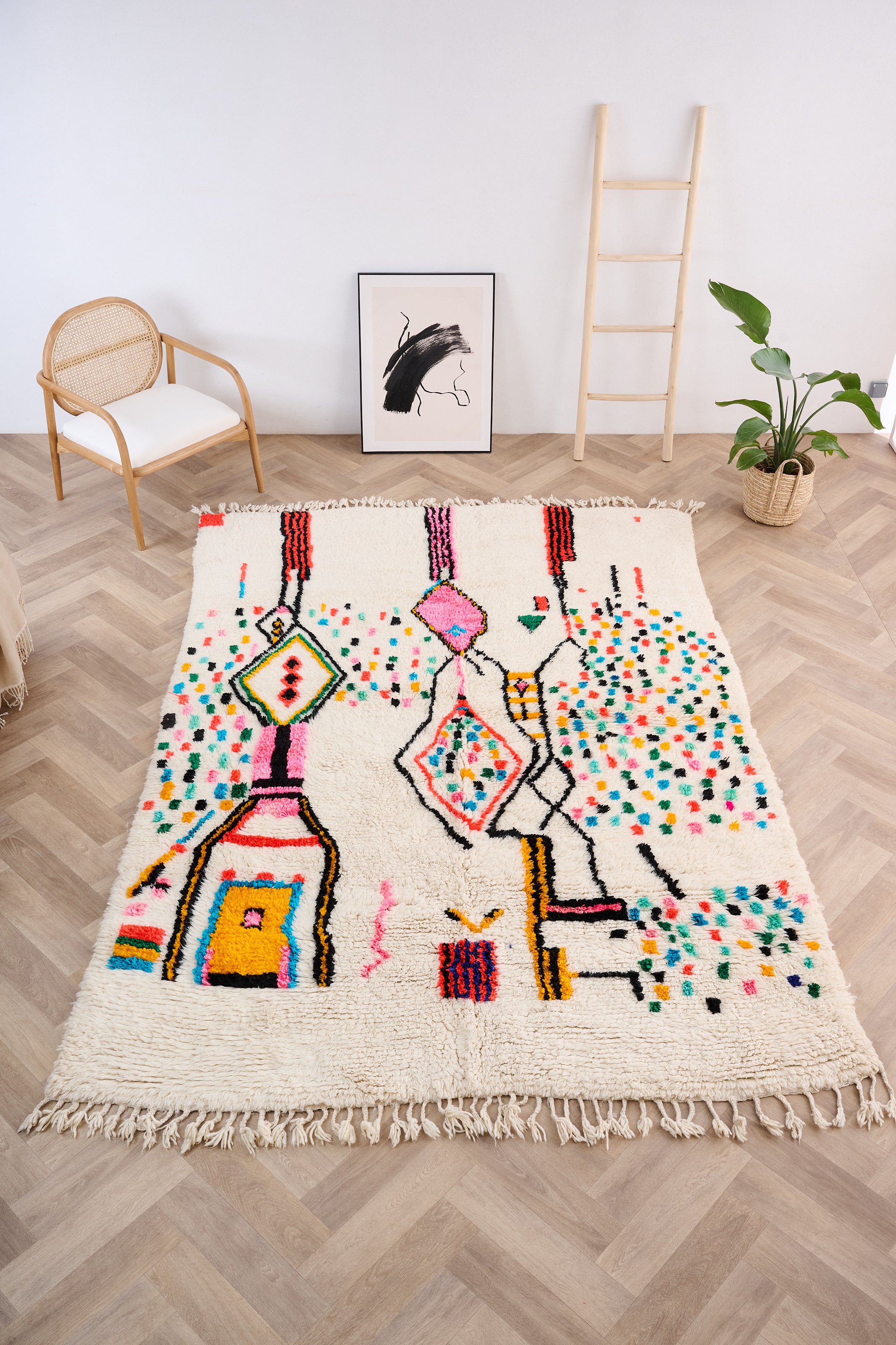 Colorful Berber rug 200 x 302 cm - n°1577