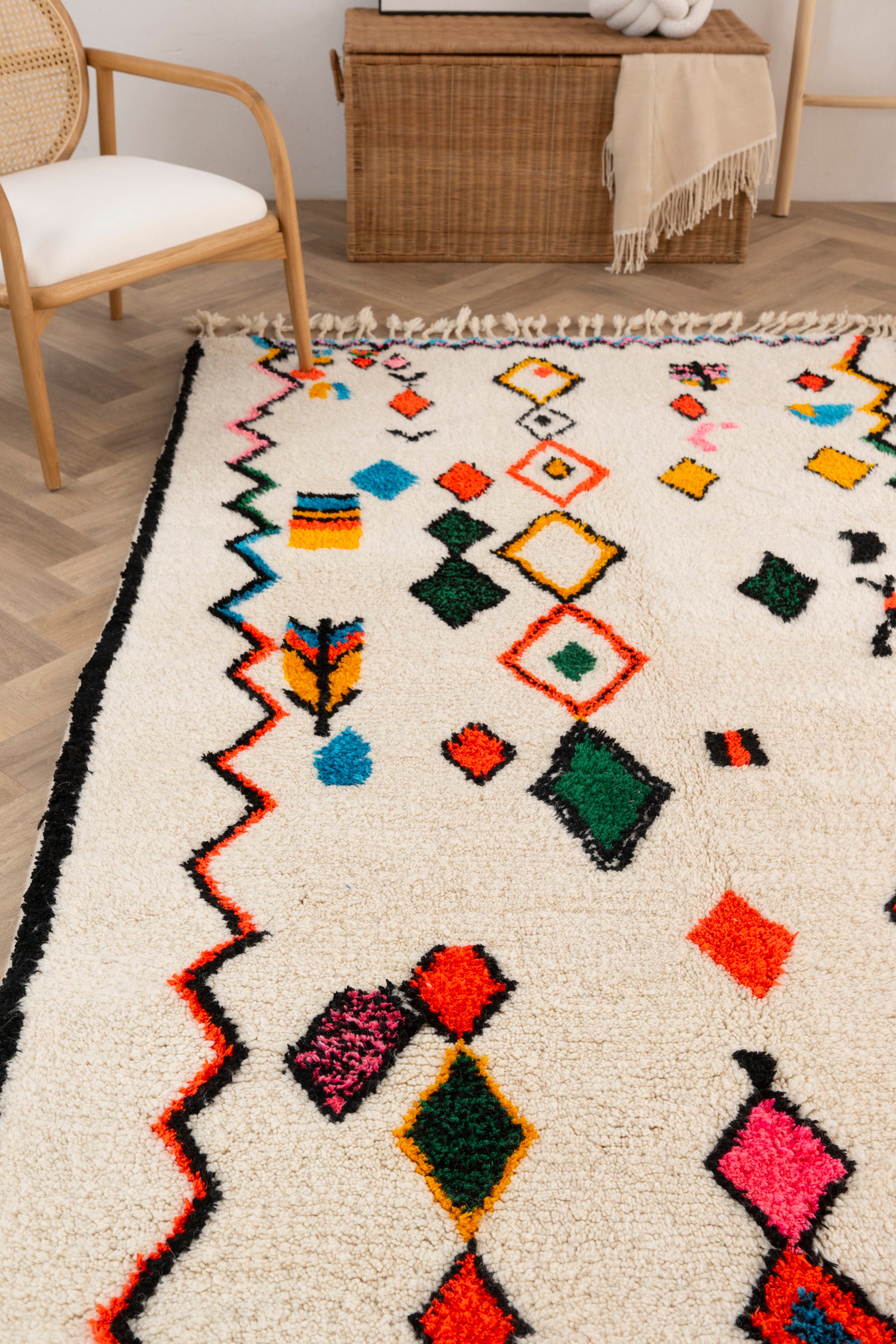 Moroccan rug . Large colorful area rug for bedroom , all sizes newest rugs , Berber handmade vintage rug