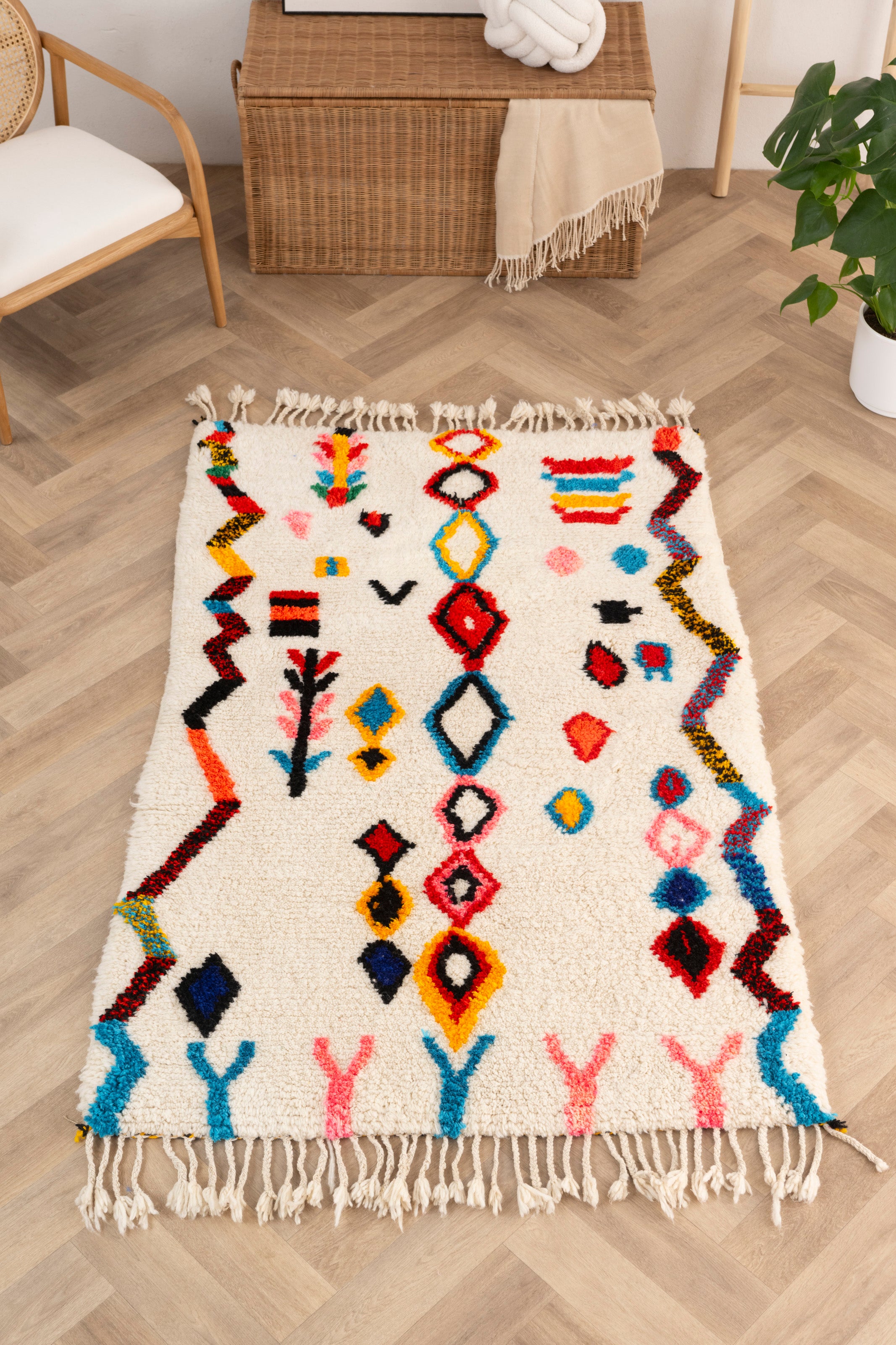 Colorful Berber rug 117 x 199 cm - n°1667