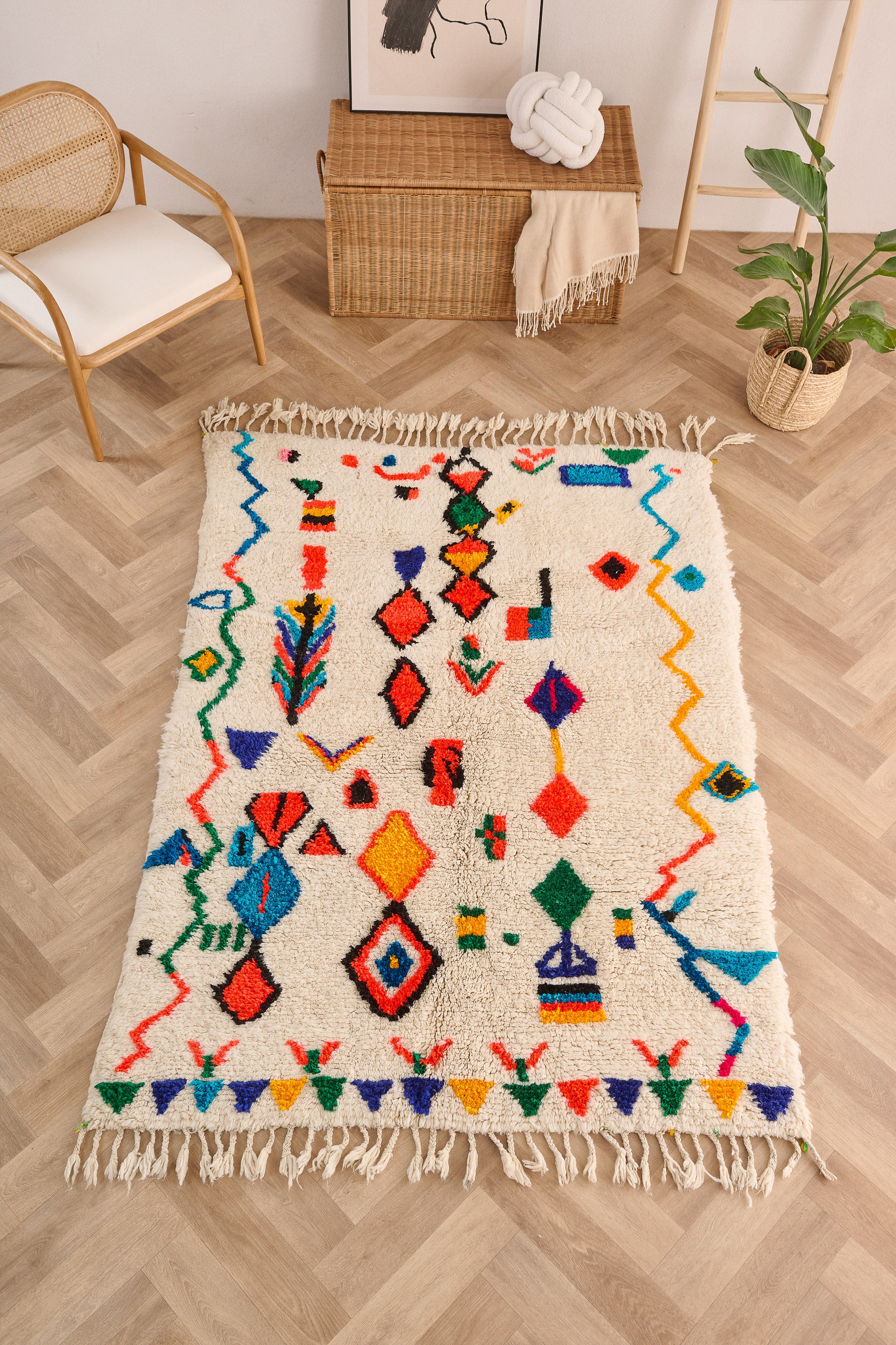 Colorful Berber rug 150 x 224 cm - n°1651