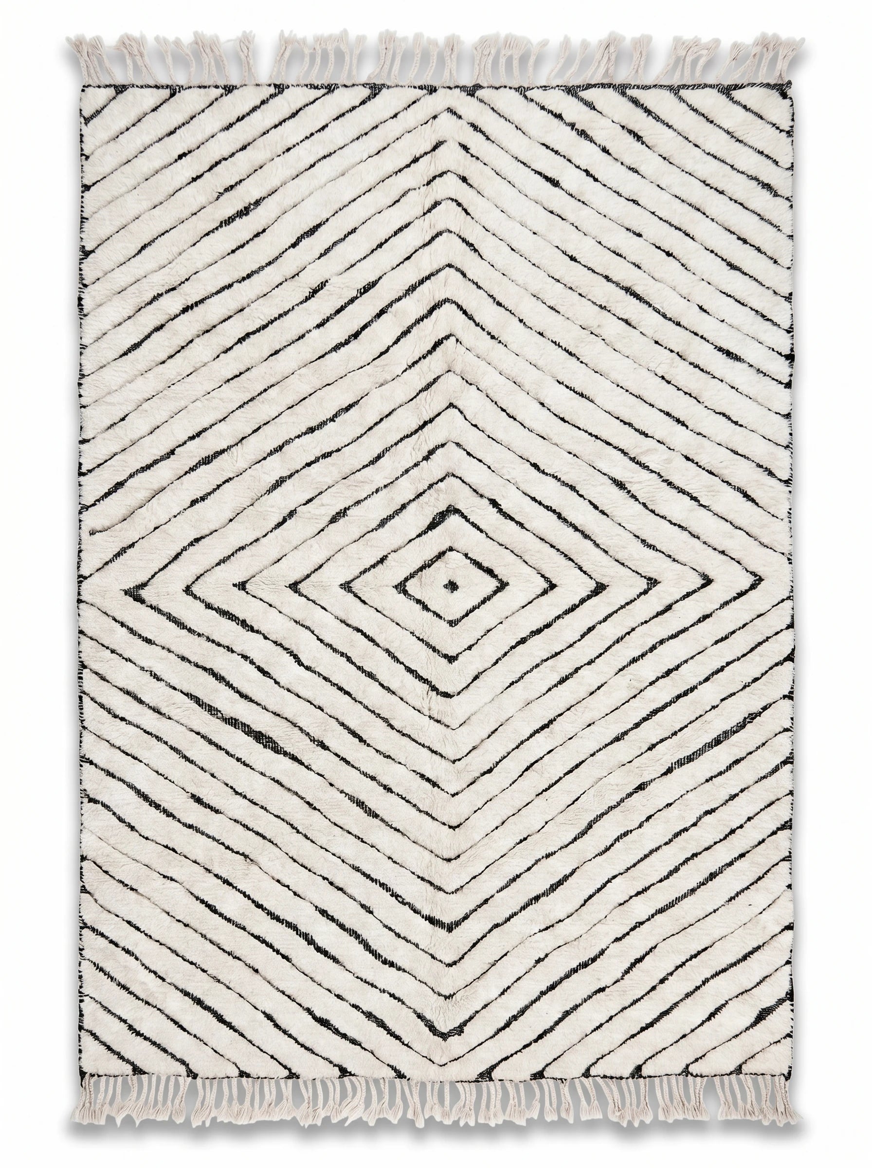 Beni Ouarain tapijt 195 x 360 cm, handgemaakt berbers wollen tapijt | Tamazi