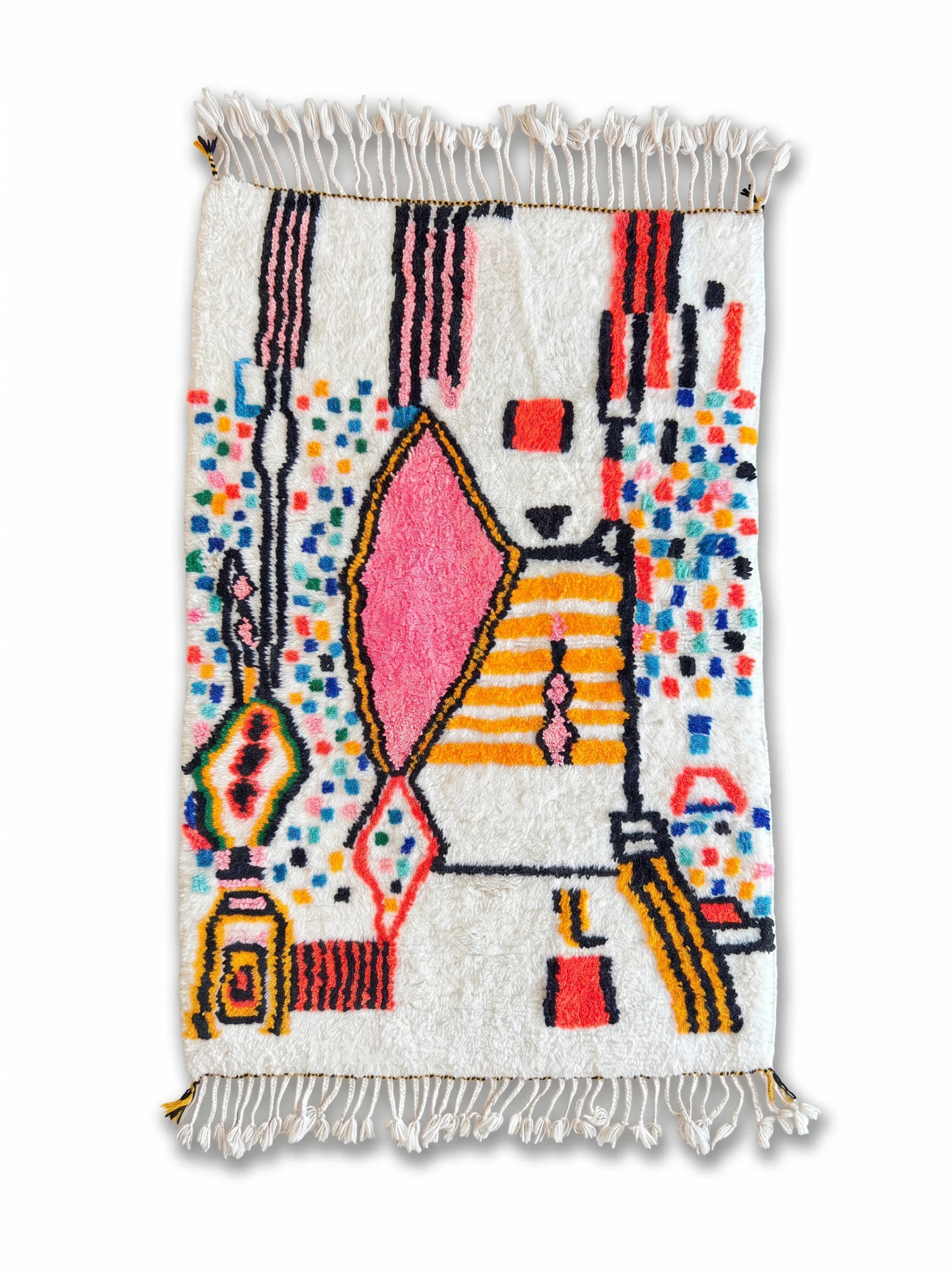 Tapis berbère coloré 101 x 179 cm, fait main en laine | Tamazi