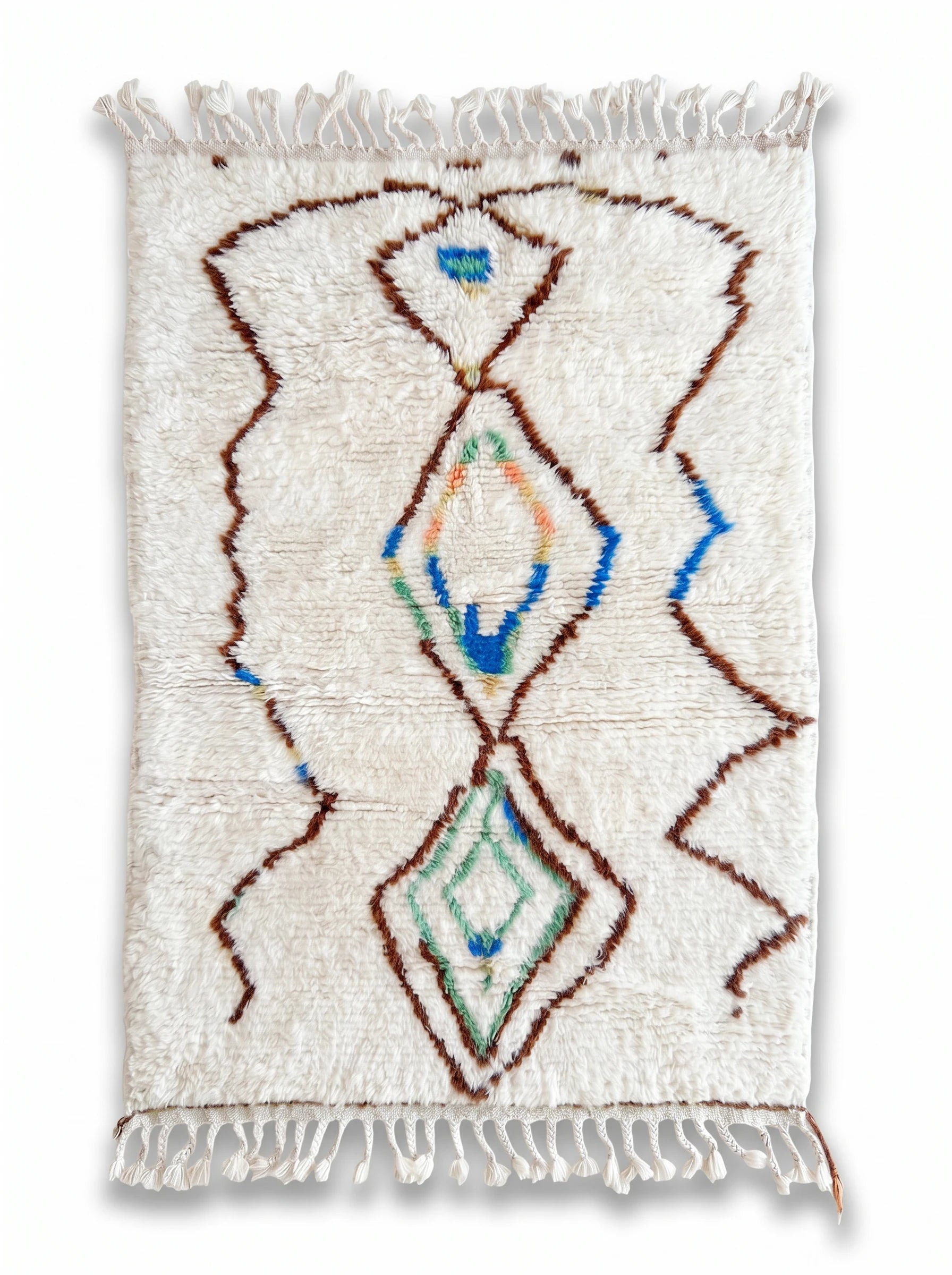 Kleurrijk Berbers tapijt 105 x 168 cm, handgemaakt van wol | Tamazi