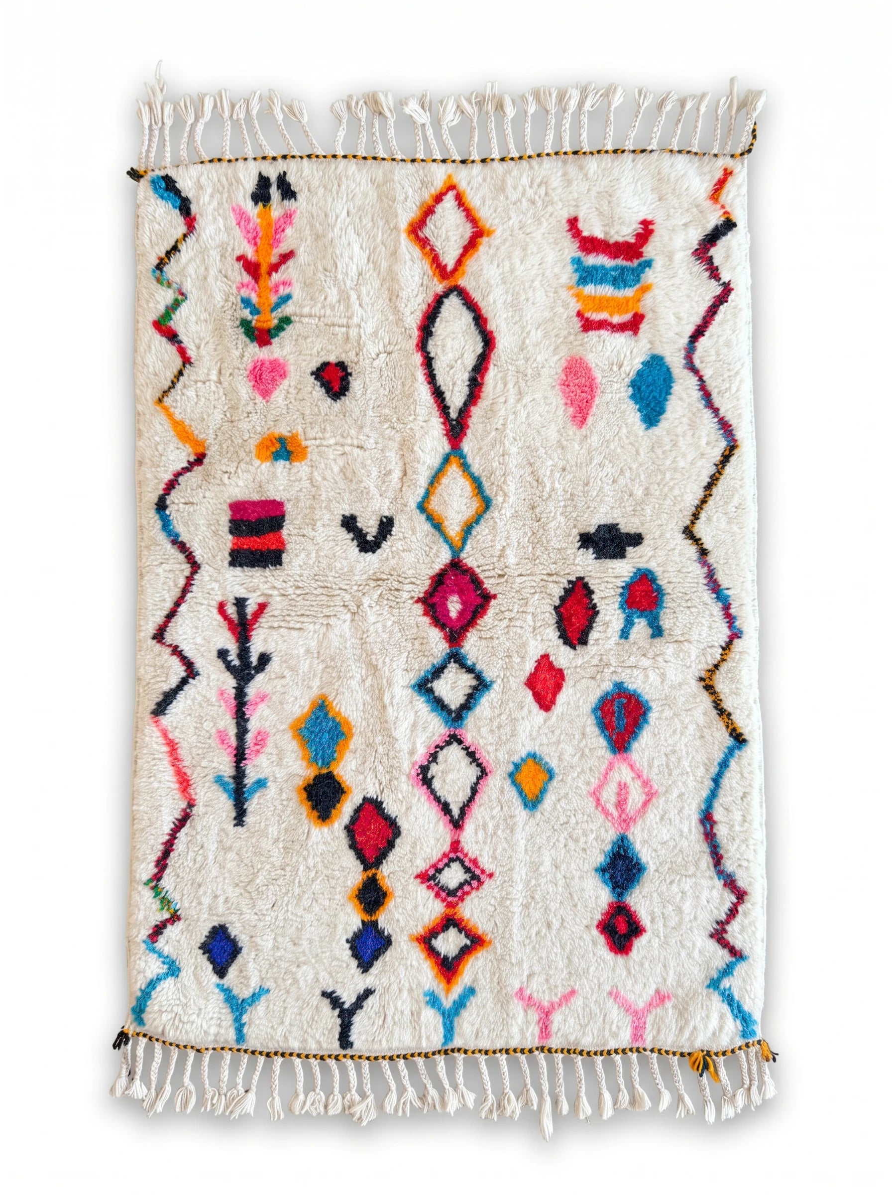 Tapis berbère coloré 109 x 178 cm, fait main en laine | Tamazi