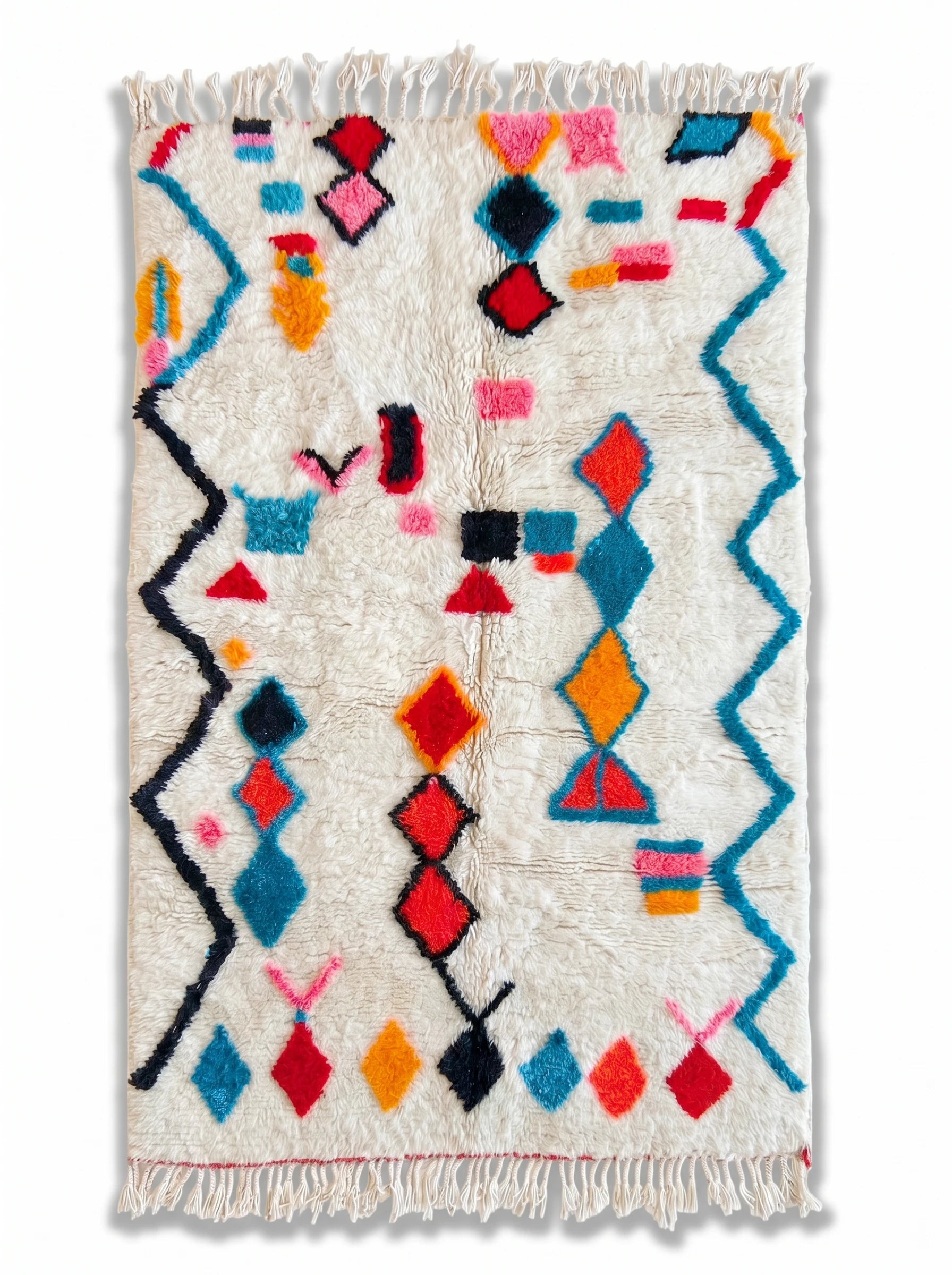 Kleurrijk Berbers tapijt 137 x 250 cm, handgemaakt van wol | Tamazi
