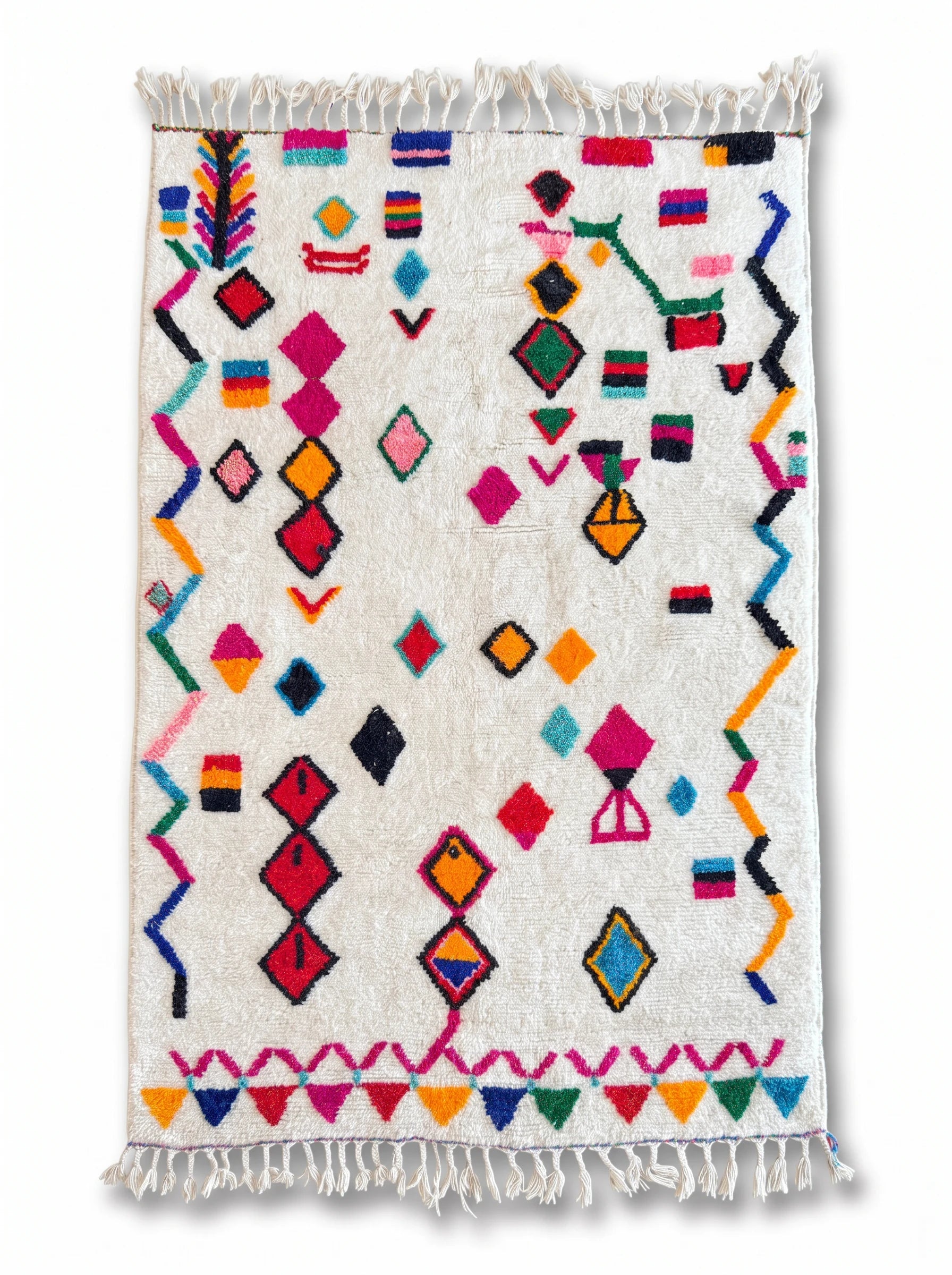 Tapis berbère coloré 146 x 248 cm, fait main en laine | Tamazi