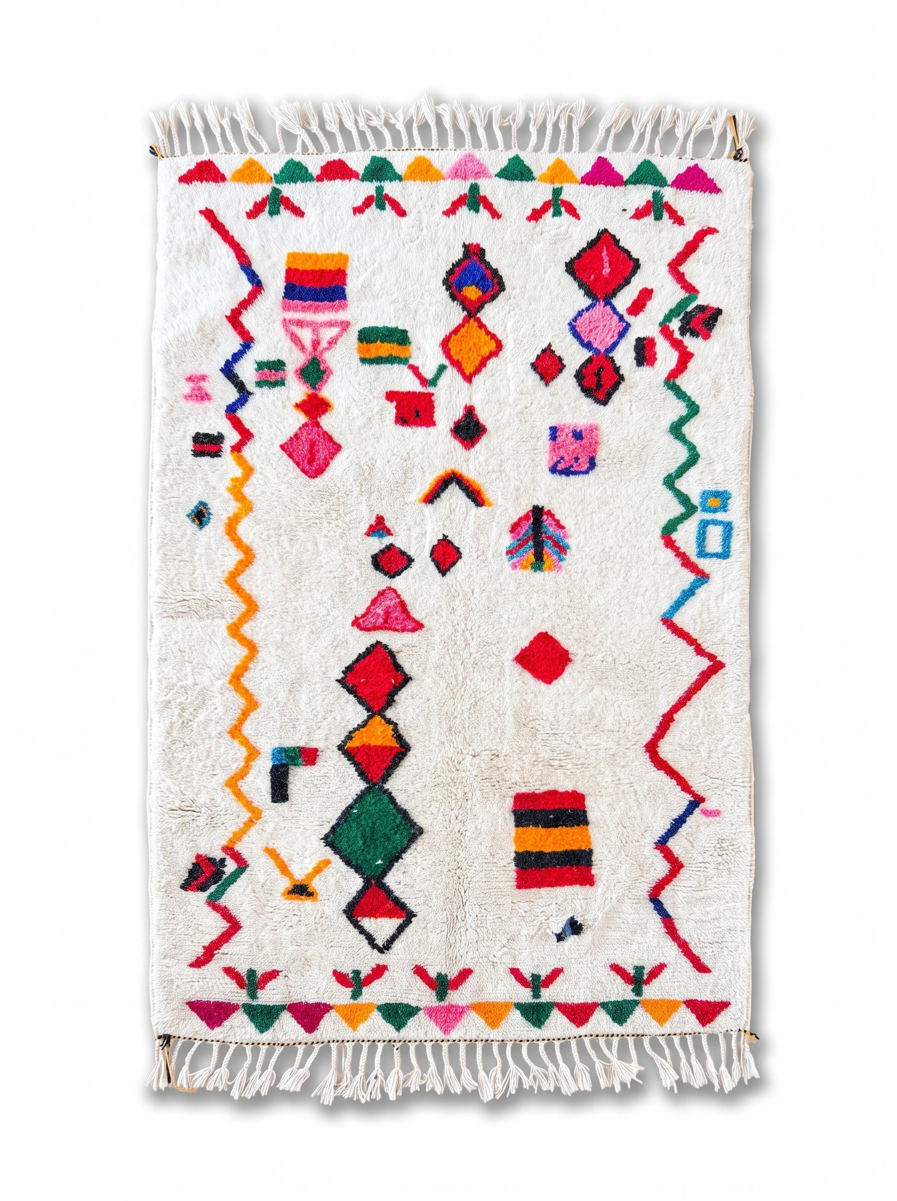 Tapis berbère coloré 148 x 292 cm, fait main en laine | Tamazi