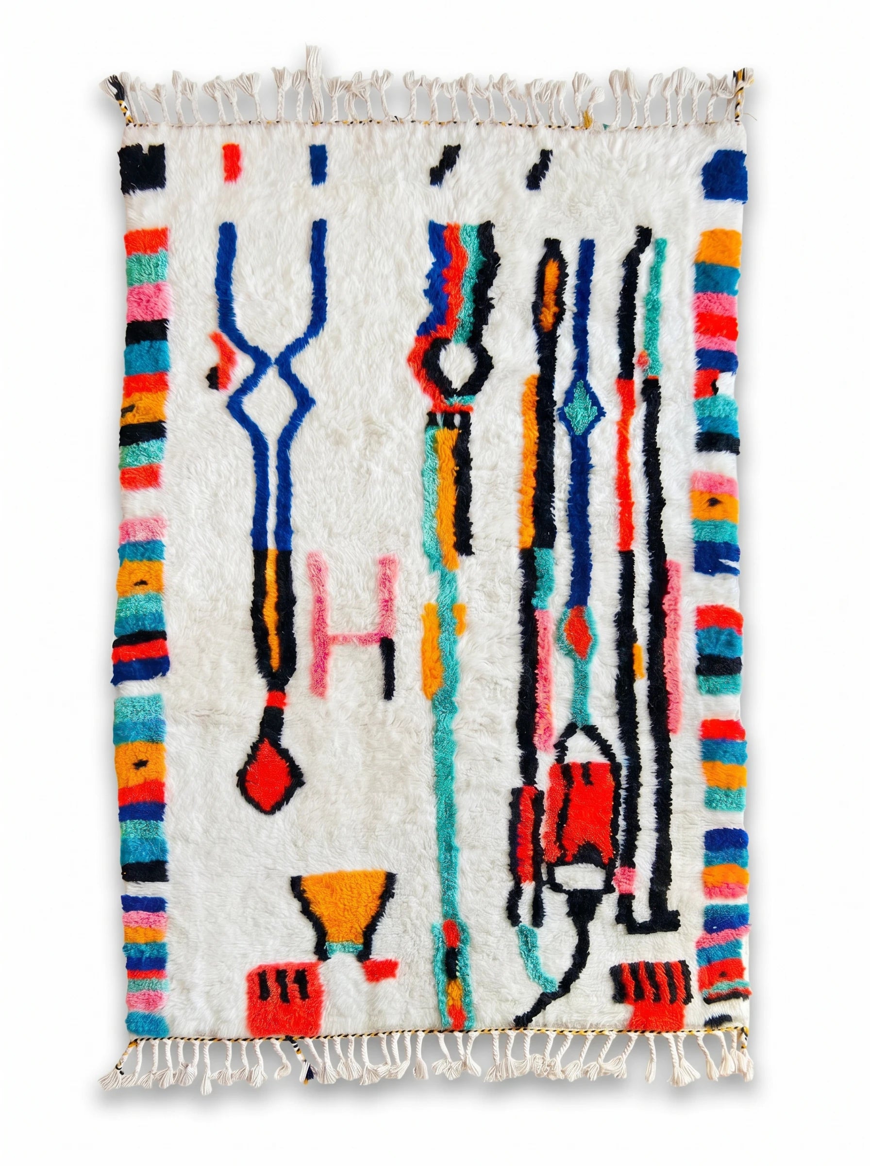 Tapis berbère coloré 150 x 267 cm, fait main en laine | Tamazi