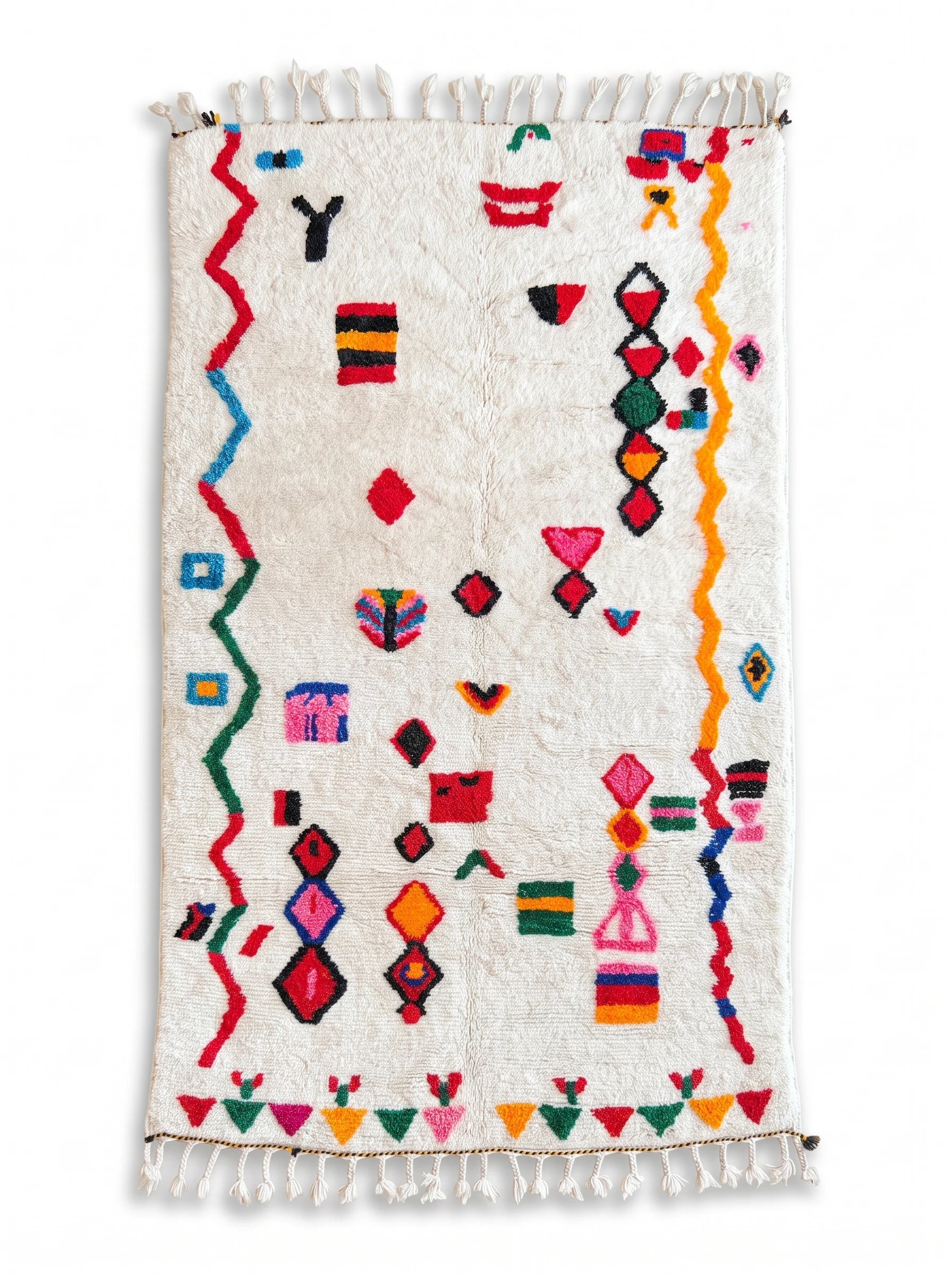 Tapis berbère coloré 150 x 268 cm, fait main en laine | Tamazi