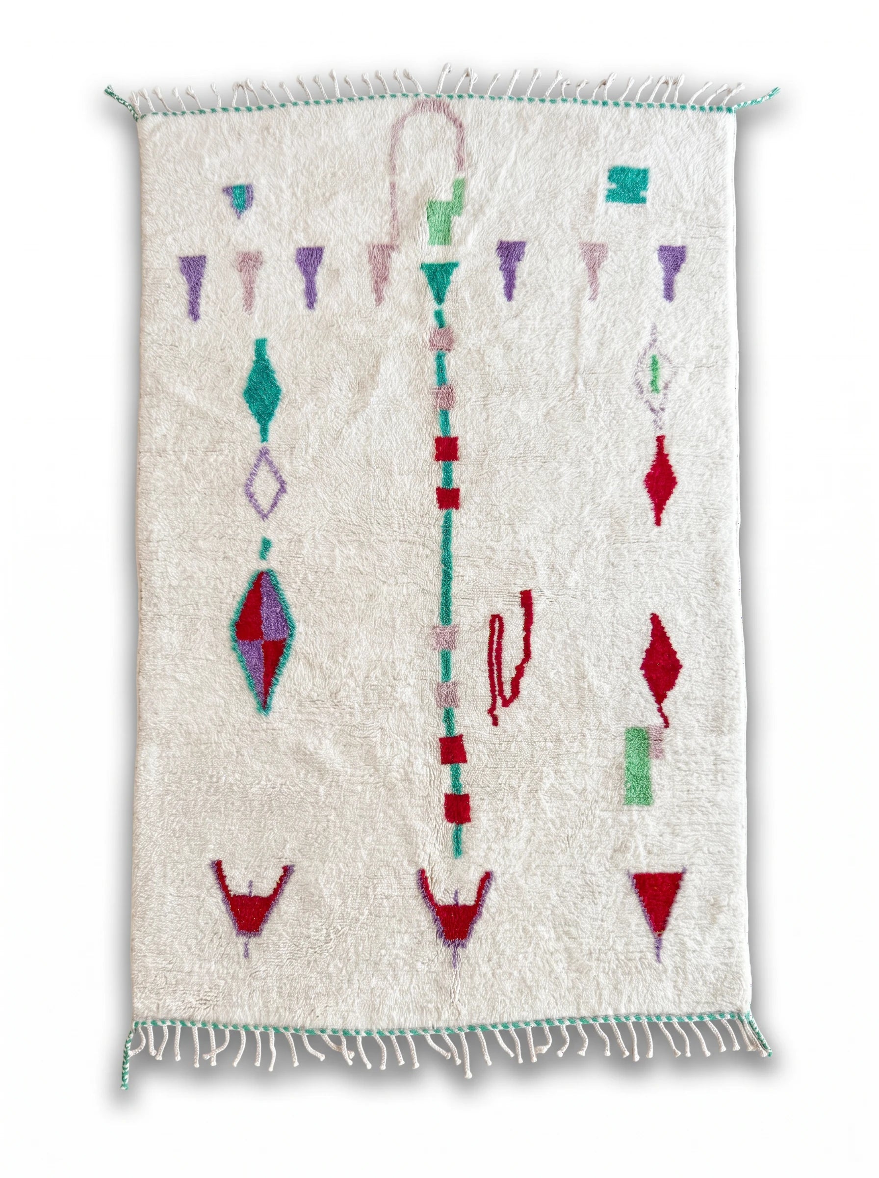 Kleurrijk Berbers tapijt 150 x 279 cm, handgemaakt van wol | Tamazi