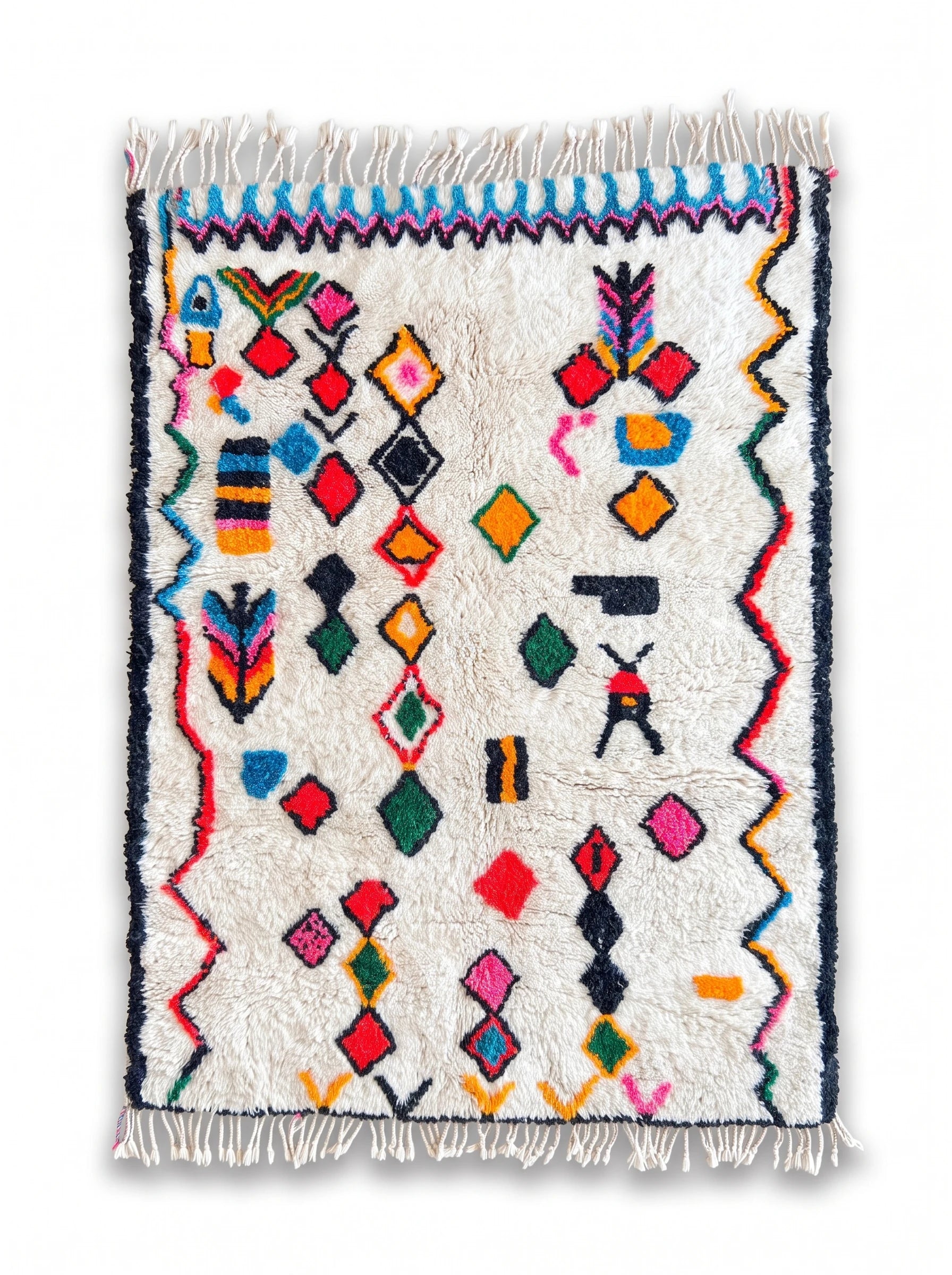 Tapis berbère coloré 151 x 221 cm, fait main en laine | Tamazi