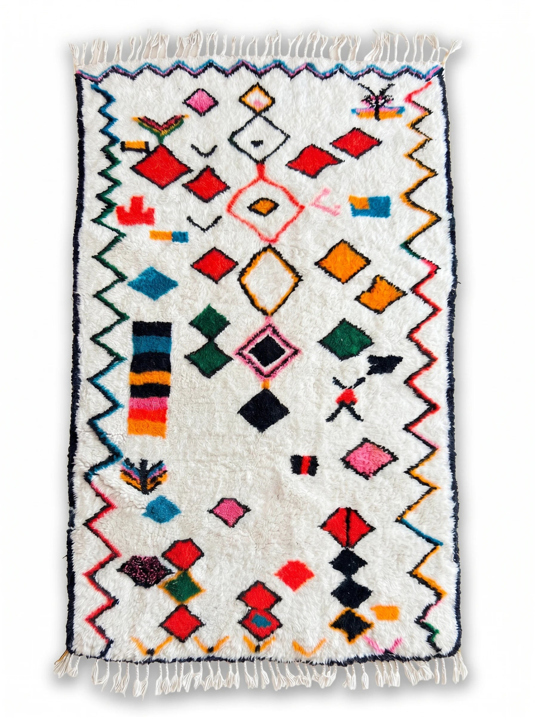 Tapis berbère coloré 153 x 280 cm, fait main en laine | Tamazi