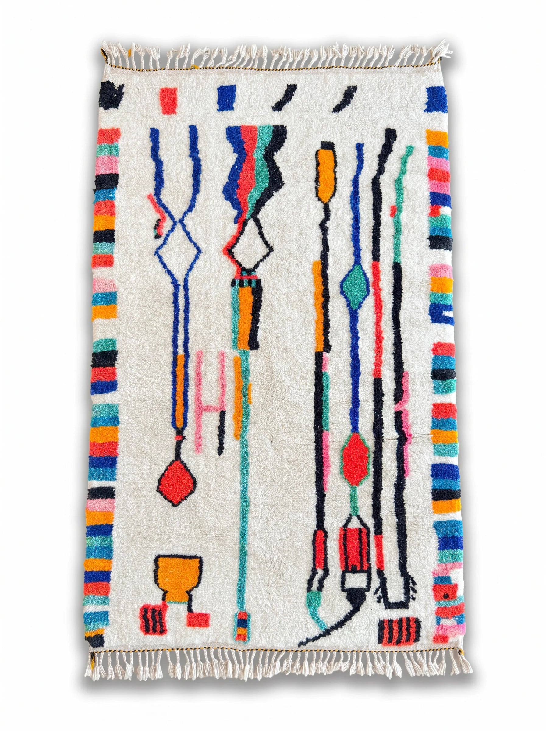 Tapis berbère coloré 155 x 277 cm, fait main en laine | Tamazi