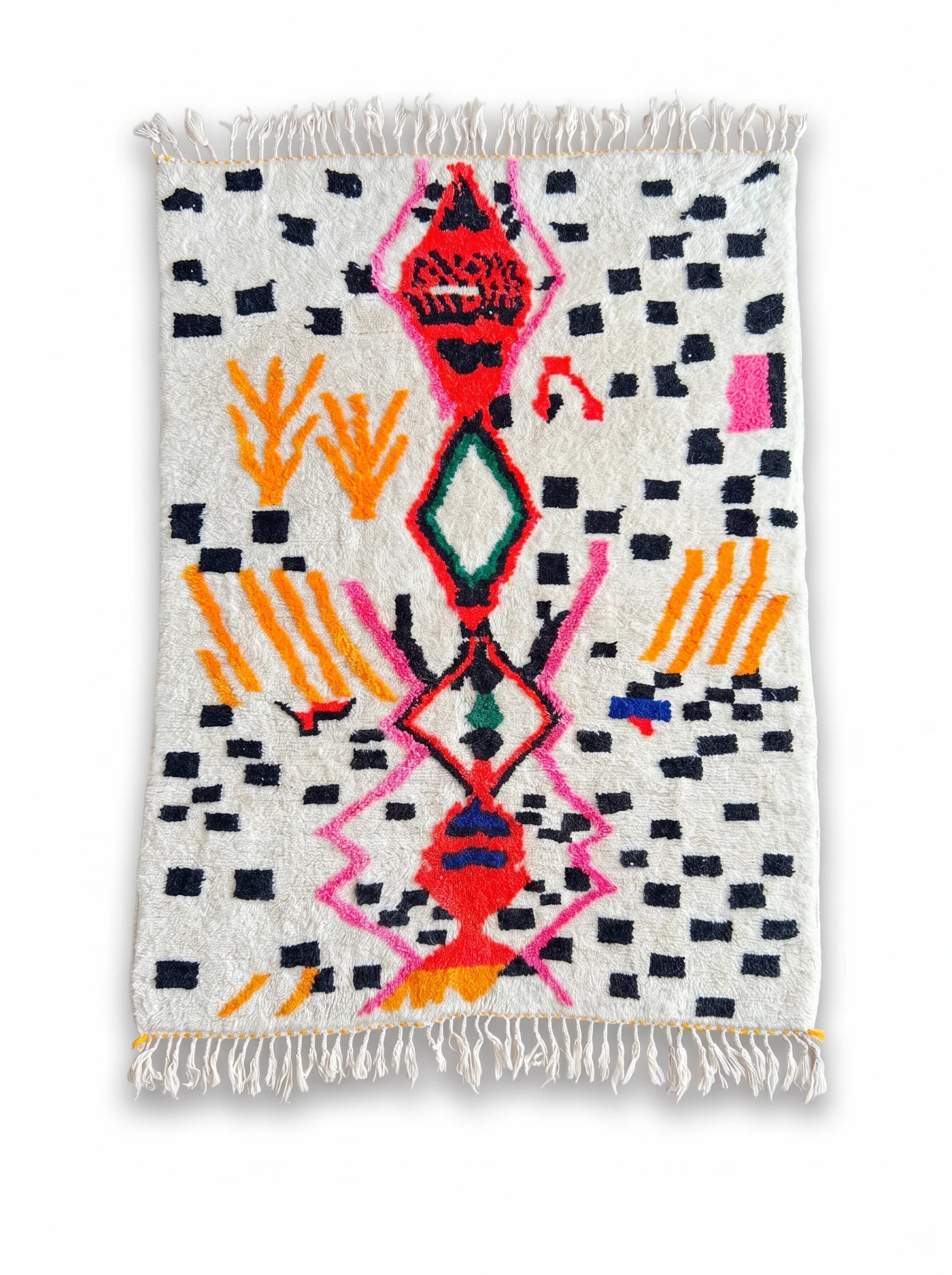Kleurrijk Berbers tapijt 158 x 256 cm, handgemaakt van wol | Tamazi