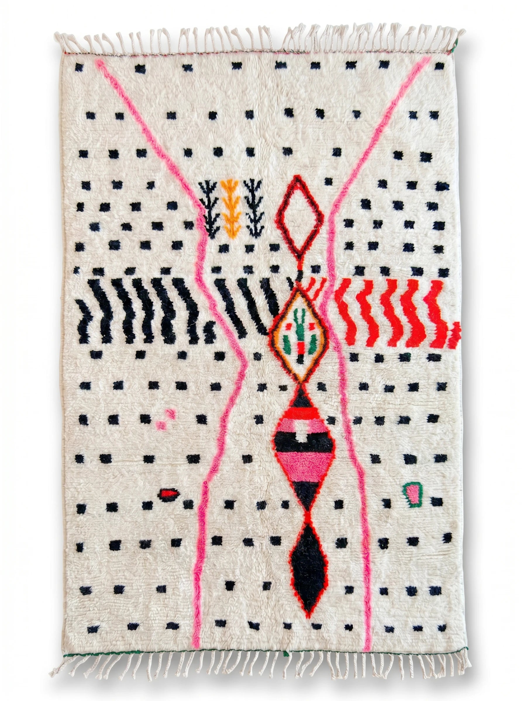 Kleurrijk Berbers tapijt 158 x 267 cm, handgemaakt van wol | Tamazi