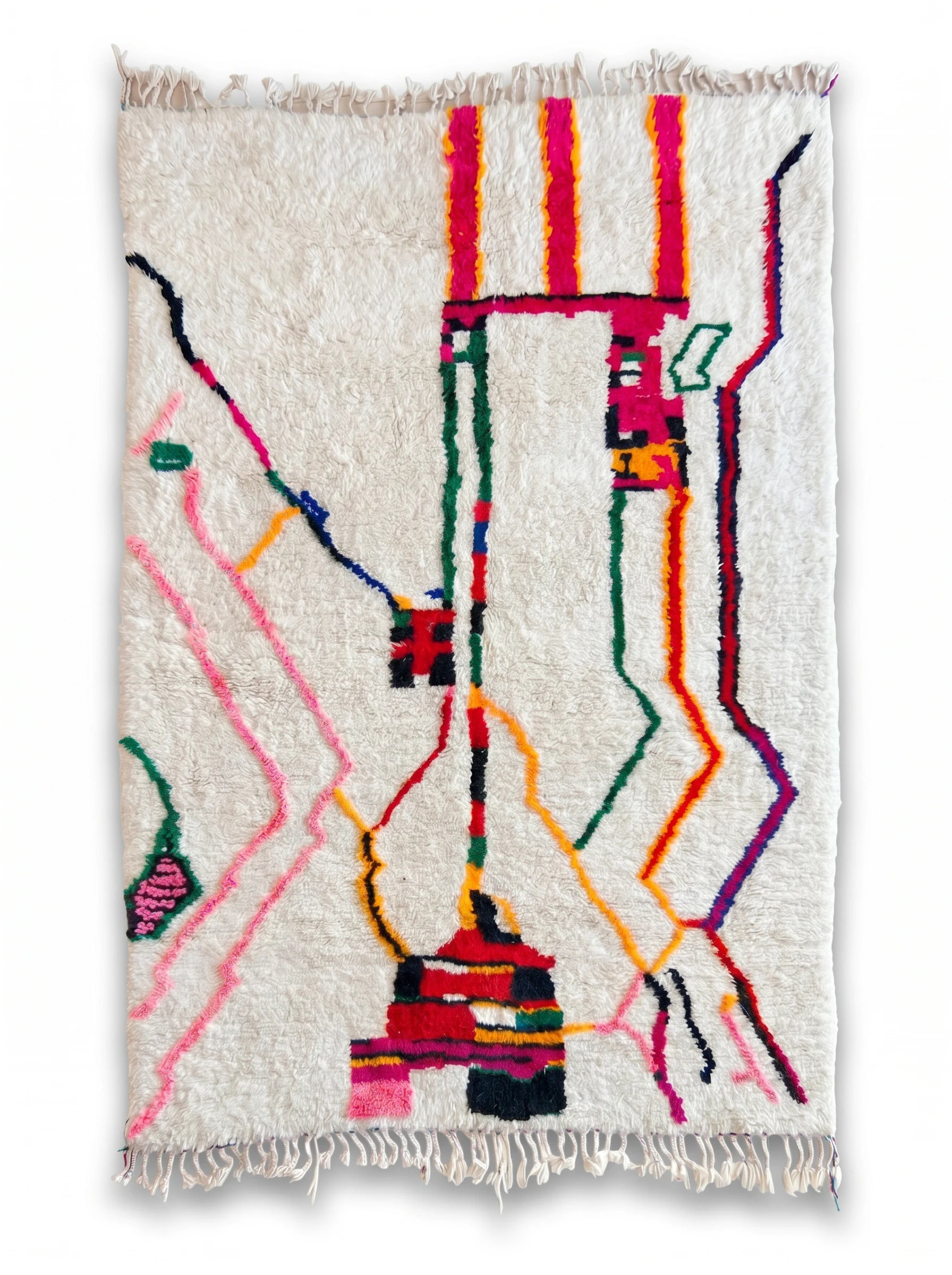 Kleurrijk Berbers tapijt 185 x 296 cm, handgemaakt van wol | Tamazi
