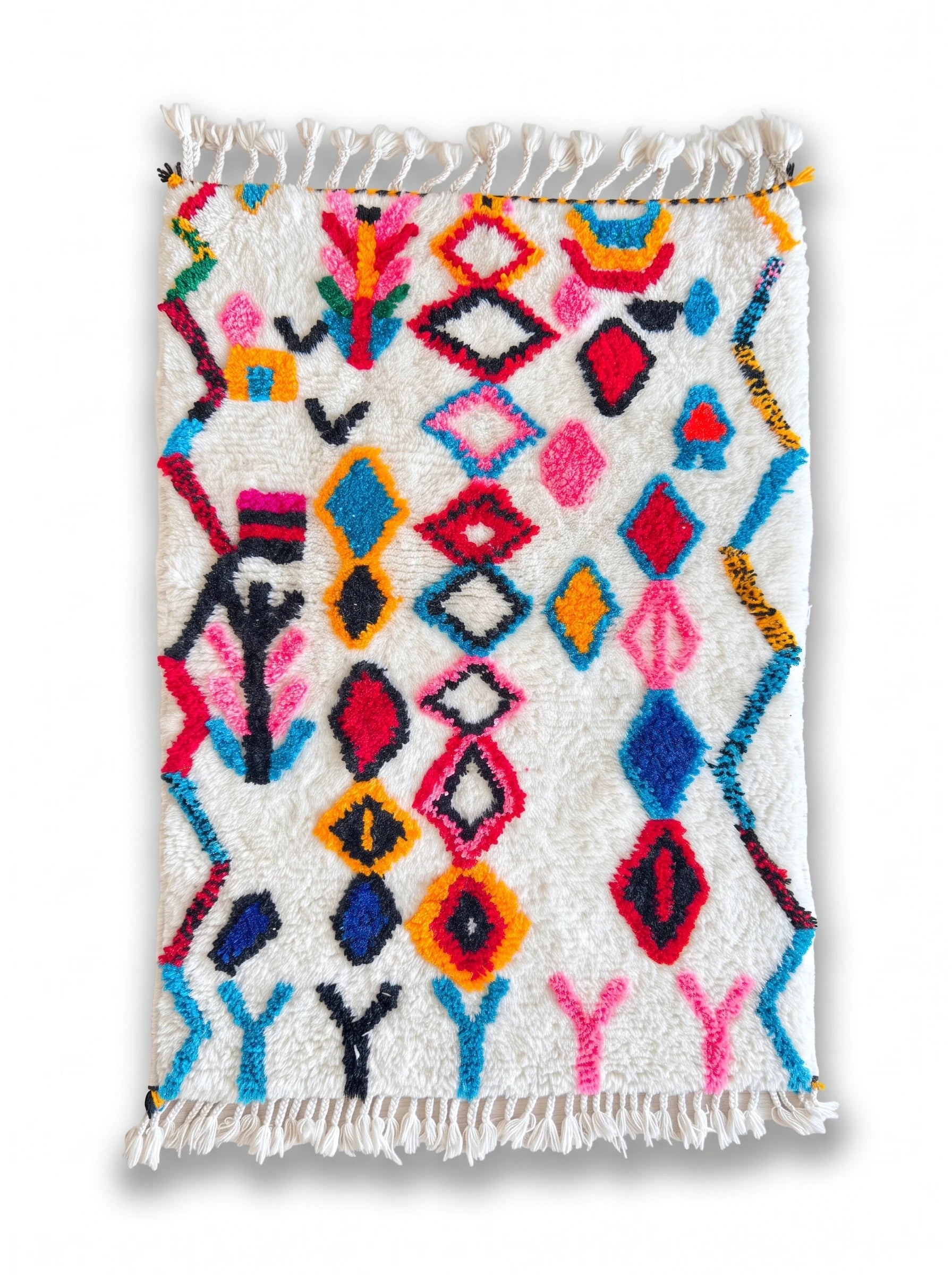 Tapis berbère coloré 85 x 128 cm, fait main en laine | Tamazi