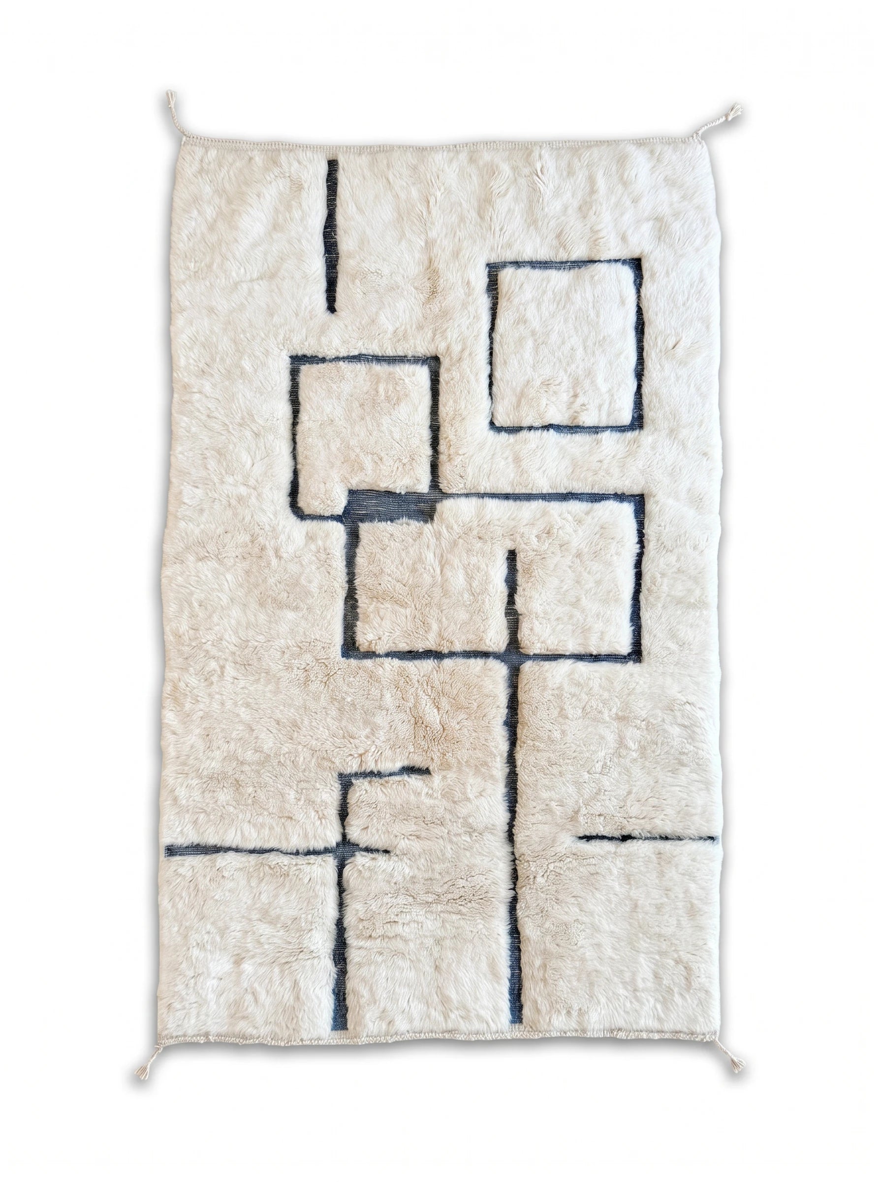 Teppich M'rirt 145 x 203 cm, handgefertigter Berberteppich aus Wolle | Tamazi