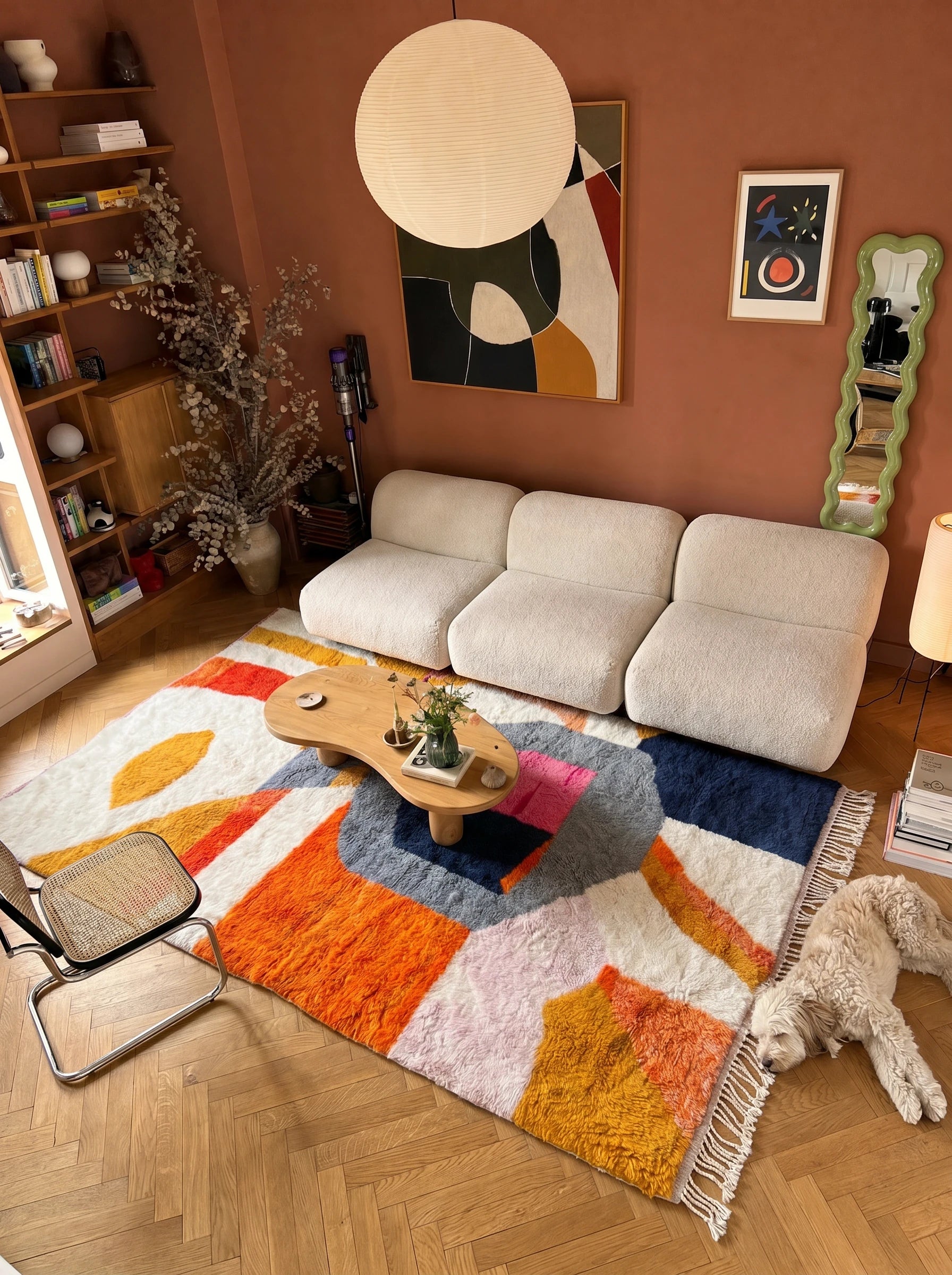 M'rirt rug 199 x 323 cm, handmade Berber wool rug in a living room setting | Tamazi